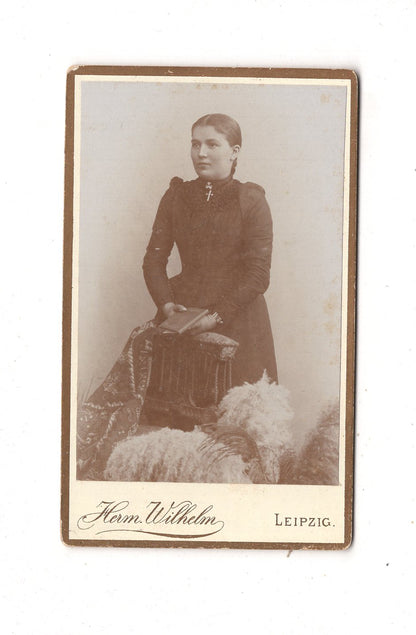 Fotografie Feines junges Mädchen - Leipzig 1890er / CDV E1-31