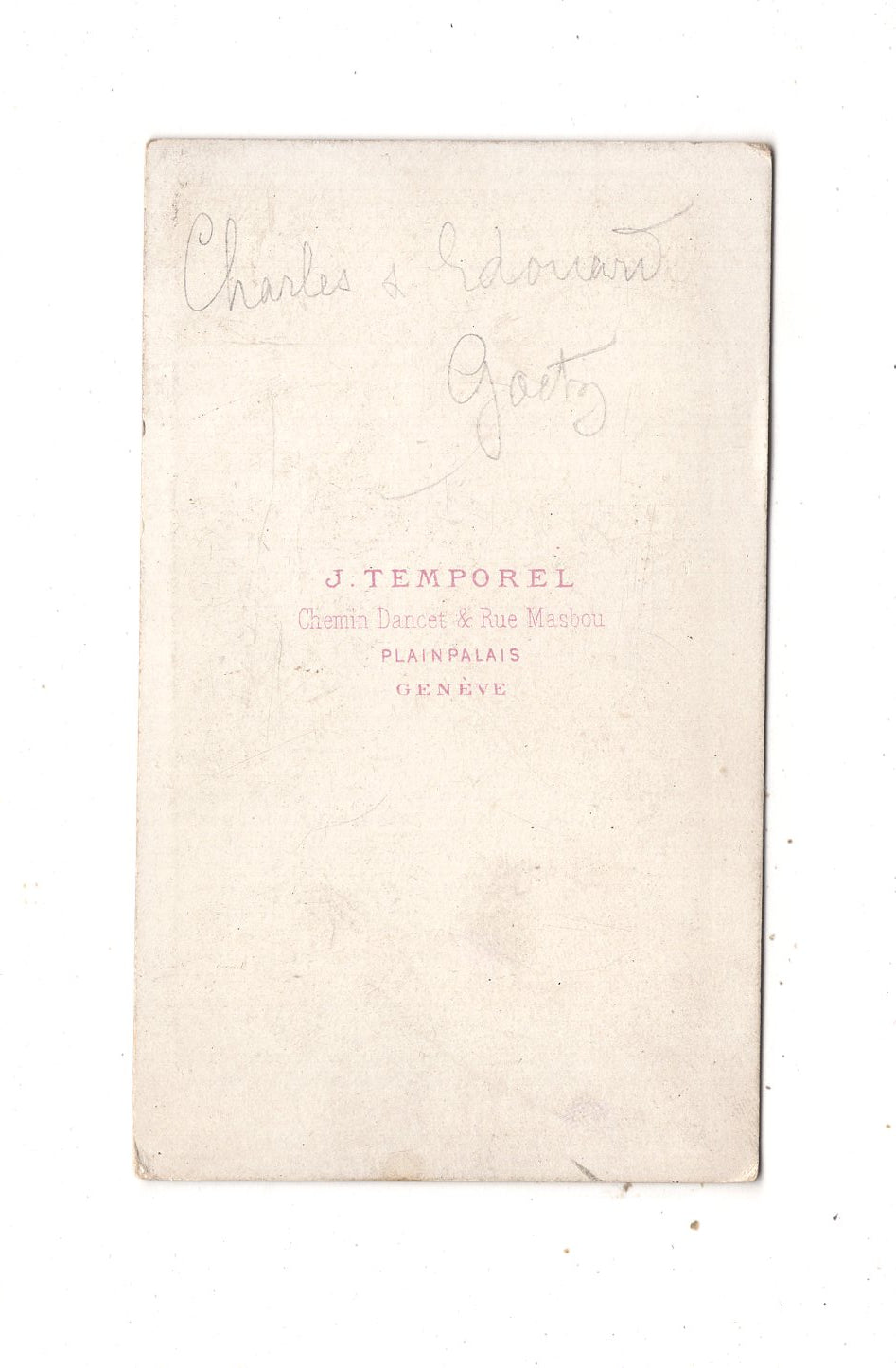 Fotografie Feine Herren / benannt mit Hund - Geneve Genf 1860er