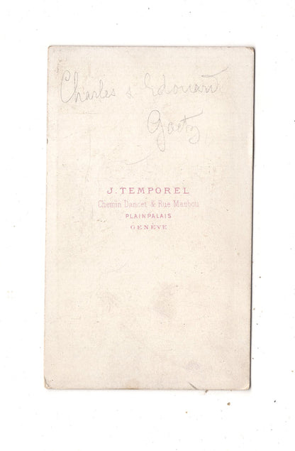 Fotografie Feine Herren / benannt mit Hund - Geneve Genf 1860er