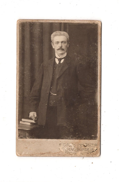 Fotografie Feiner Herr mit Widmung - Bünde 1900er