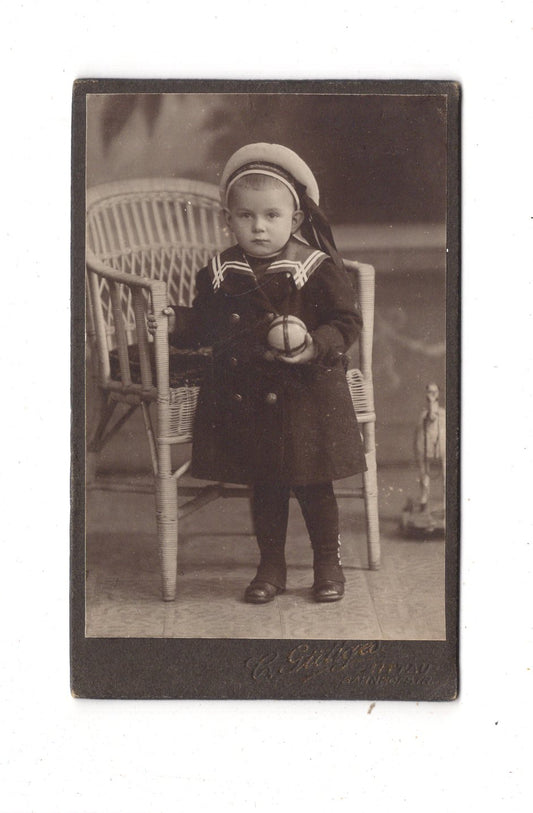 Fotografie Niedlicher kleiner Junge - Zittau um 1910 / CDV M1-19