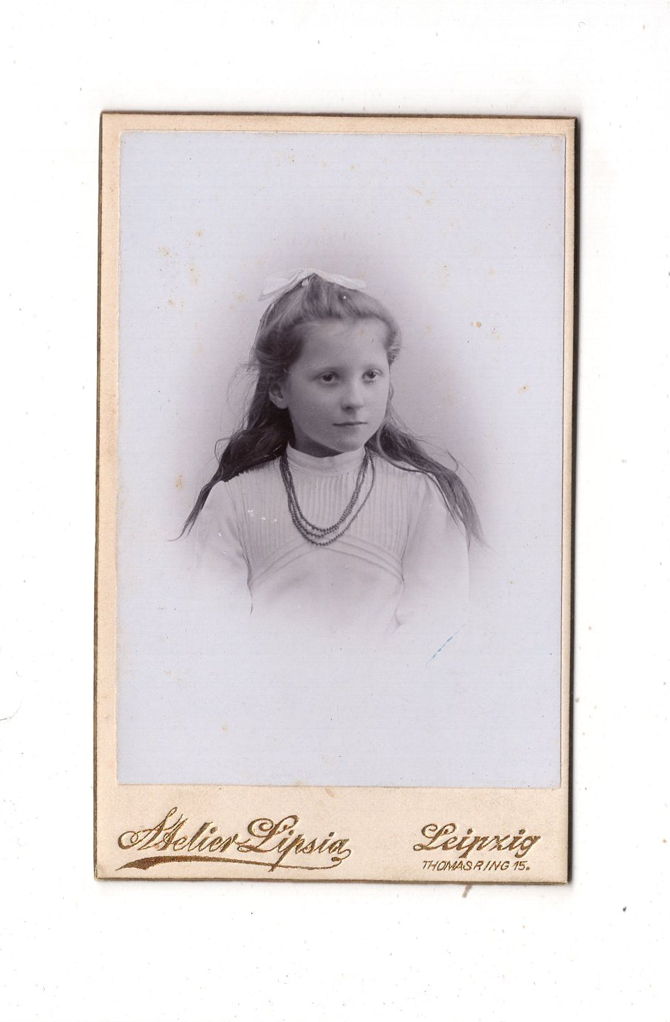 Fotografie Feines junges Mädchen - Leipzig 1890er / CDV N1-02