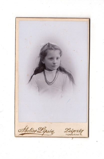 Fotografie Feines junges Mädchen - Leipzig 1890er / CDV N1-02