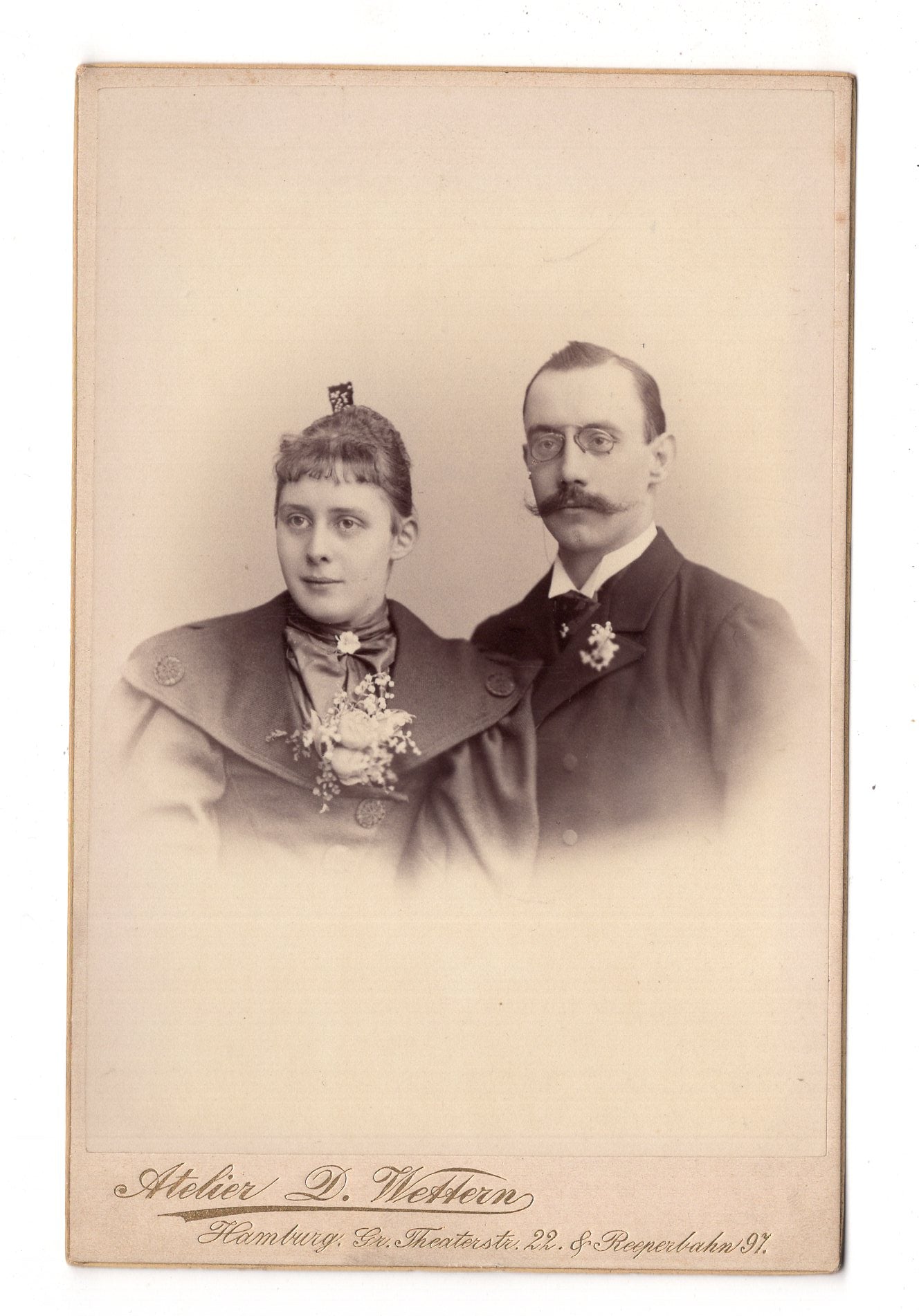 Fotografie Feines Paar - Hamburg um 1890 / CAB X-26