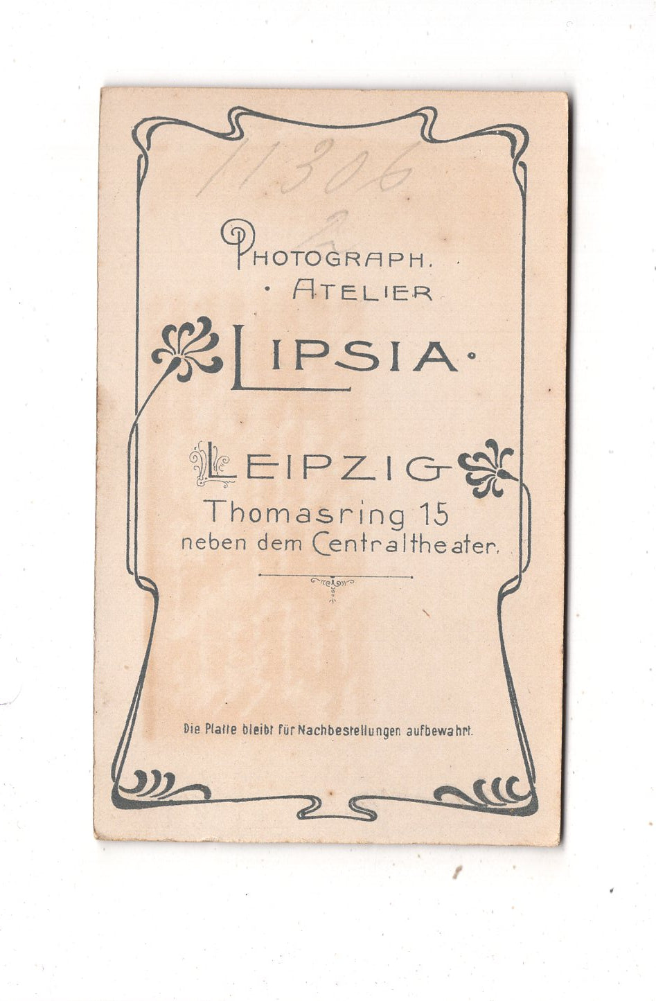 Fotografie Feines junges Mädchen - Leipzig 1890er / CDV N1-02