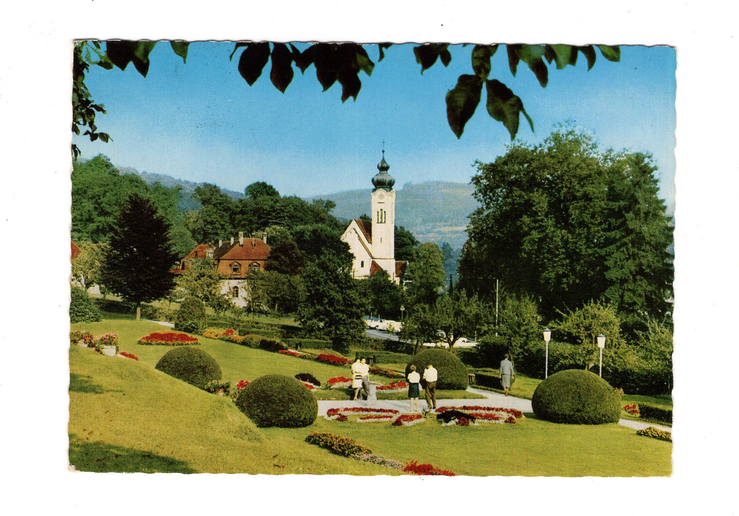 Ansichtskarte Bad Brückenau / Blick vom Fürstenhof auf kath. Kirche