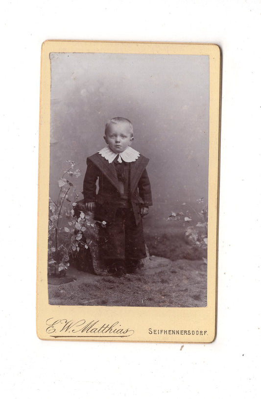 Fotografie Niedlicher kleiner Junge - Seifhennersdorf 1890er / CDV M1-19