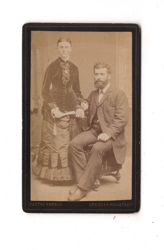Fotografie Feines Paar - Dresden-Neustadt 1870er / CDV L1-37
