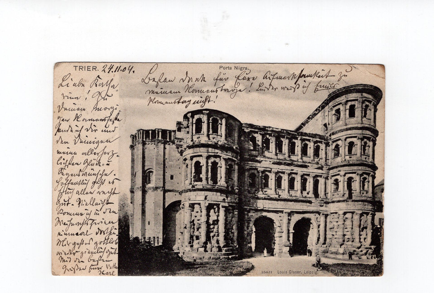 Ansichtskarte Trier an der Mosel / Porta Nigra - 1904