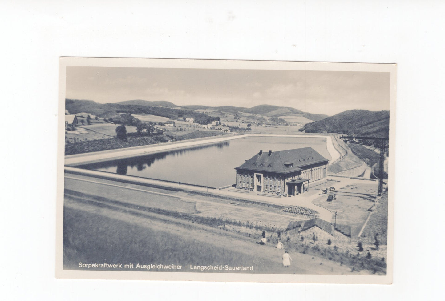 Ansichtskarte Sorpekraftwerk mit Ausgleichsweiher / Langscheid / Sauerland