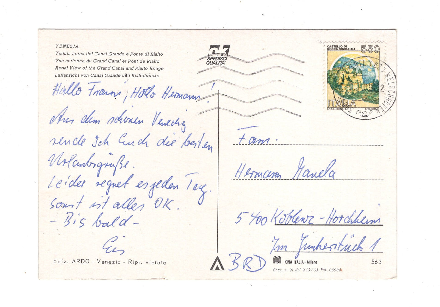 Ansichtskarte Venezia Venedig / Ponte di Rialto / Italien / N1-59