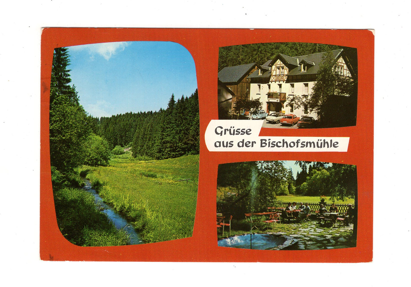 Ansichtskarte Bischofsmühle im Frankenwald / Gasthof Pension Zum Bauernhäusl