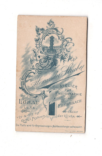 Fotografie Feines junges Mädchen - Löbau / Ebersbach 1890er / CDV E1-31