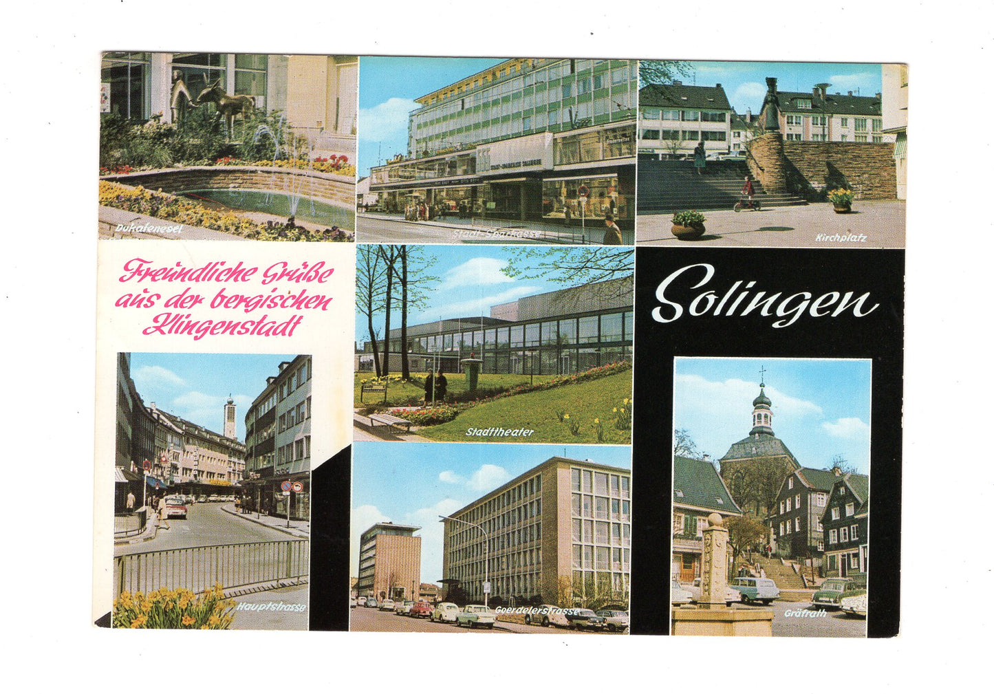 Ansichtskarte Solingen / Kirchplatz / Stadttheater +++
