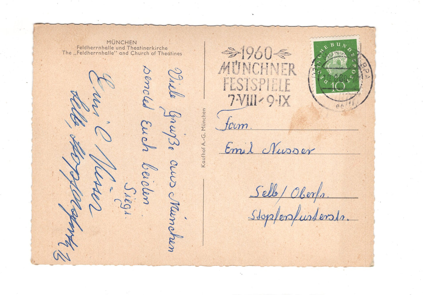 Ansichtskarte München / Feldherrnhalle und Theatinerkirche / G1-53