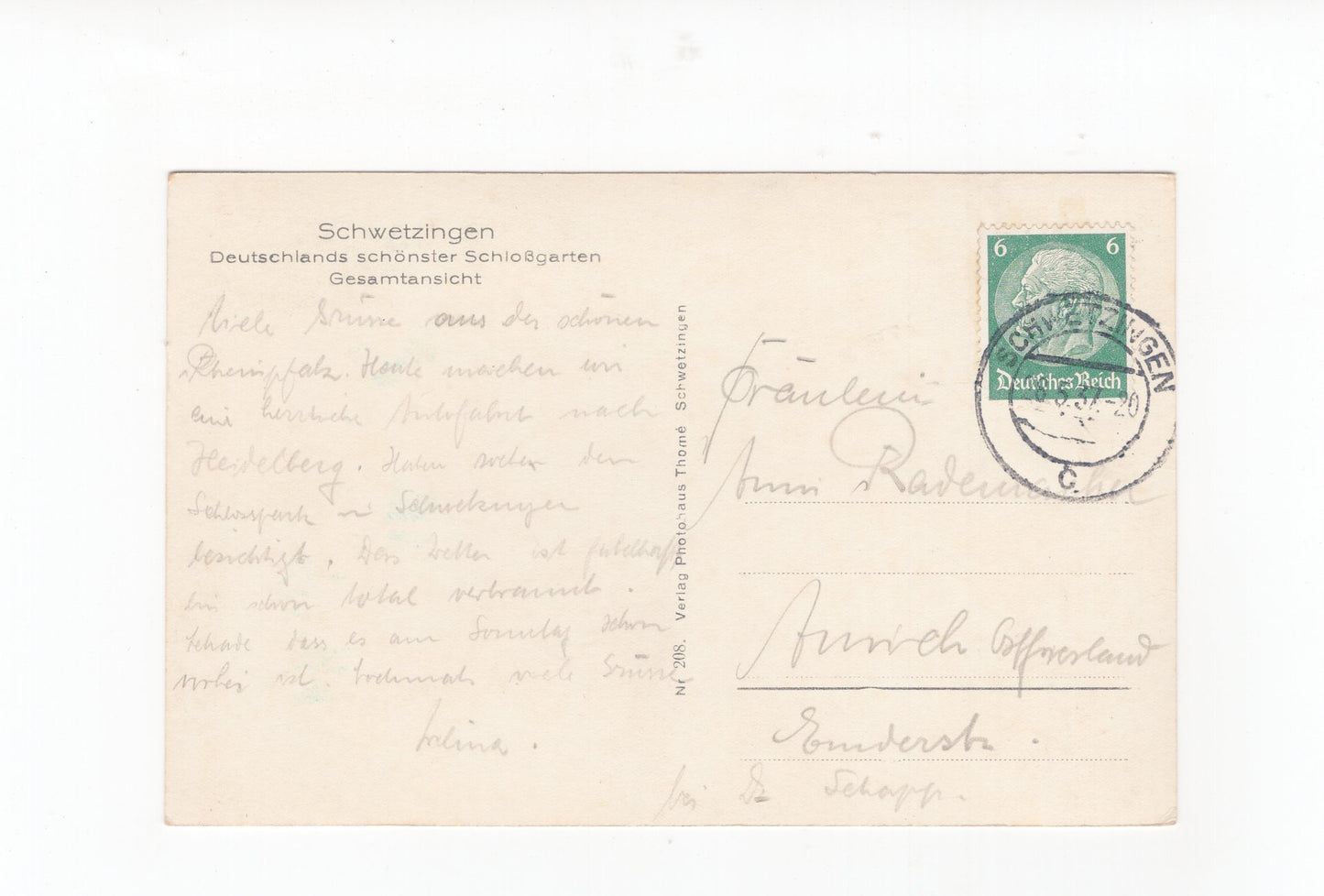 Ansichtskarte Schwetzingen / Schlossgarten