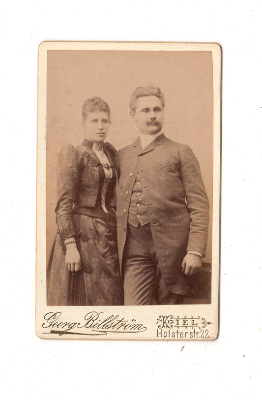 Fotografie Feines Paar - Kiel 1880er / CDV L1-37