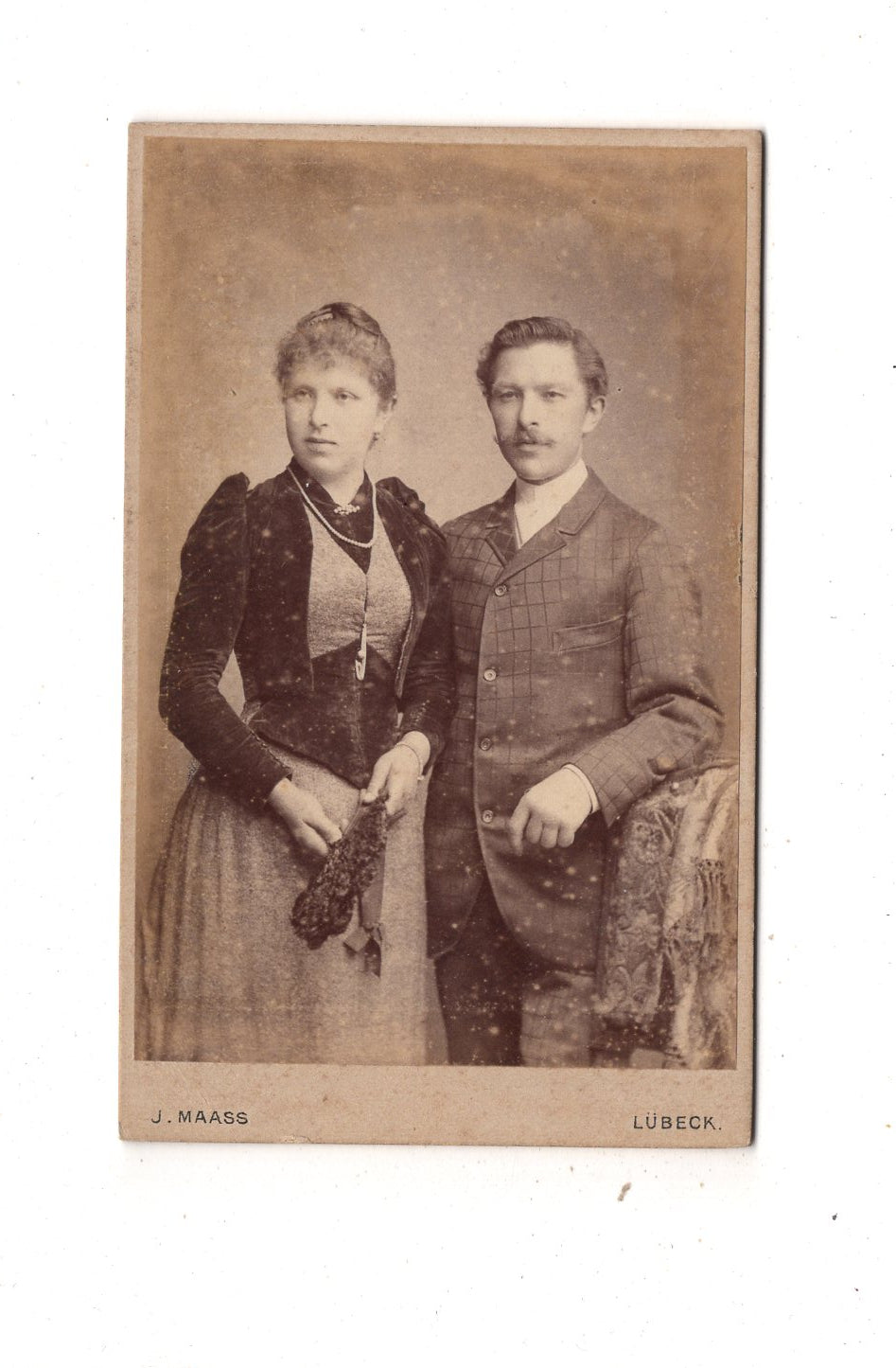 Fotografie Feines Paar - Lübeck 1890er / CDV L1-37