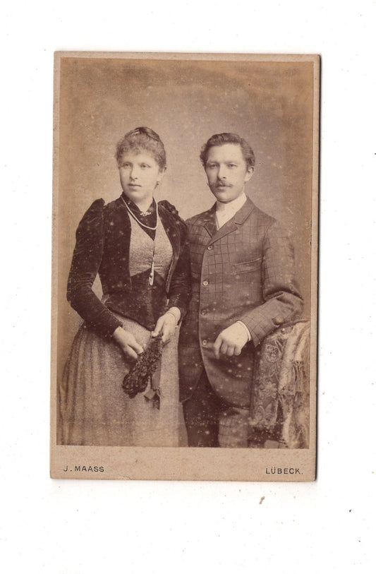 Fotografie Feines Paar - Lübeck 1890er / CDV L1-37