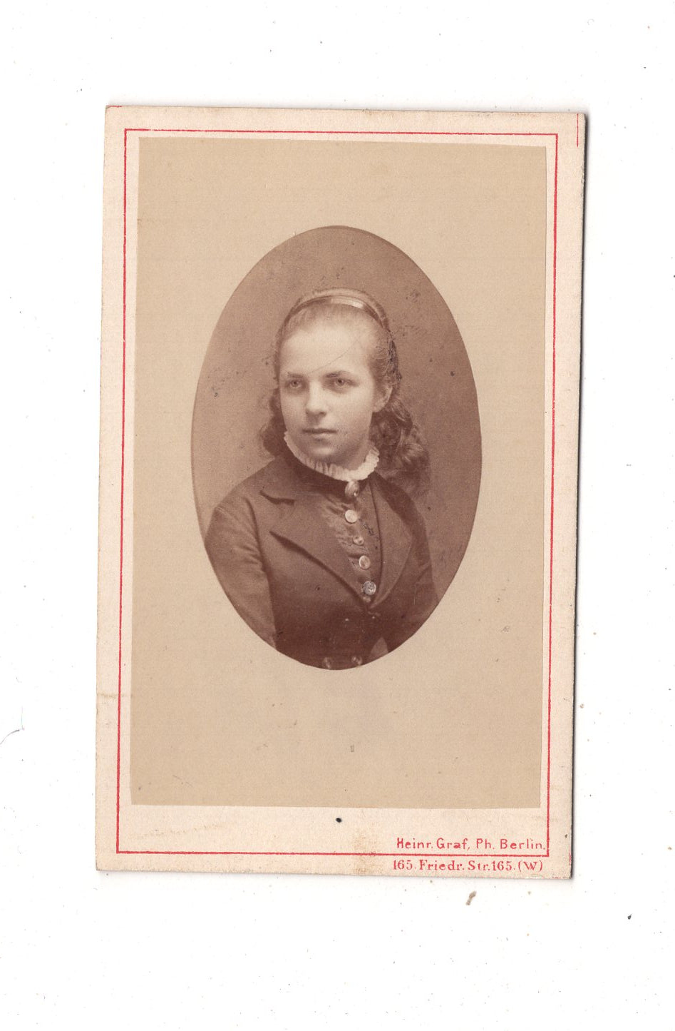 Fotografie Feines junges Mädchen - Berlin 1870er / CDV N1-02
