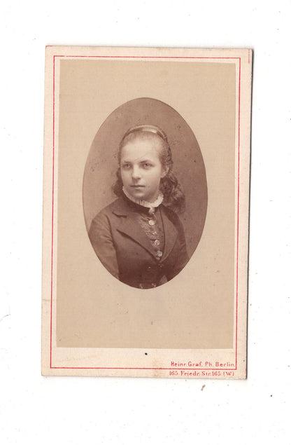 Fotografie Feines junges Mädchen - Berlin 1870er / CDV N1-02