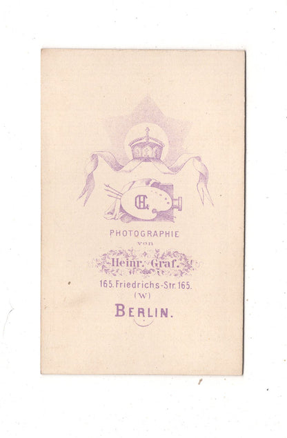 Fotografie Feines junges Mädchen - Berlin 1870er / CDV N1-02