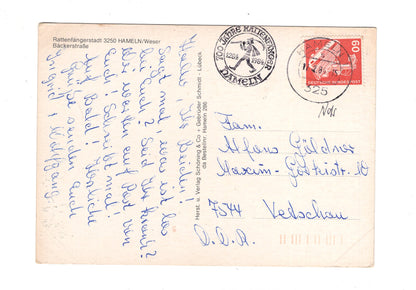 Ansichtskarte Rattenfängerstadt Hameln an der Weser / Bäckerstraße / I1-64