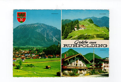 Ansichtskarte Ruhpolding / Dorfplatz / Rauschberg +++