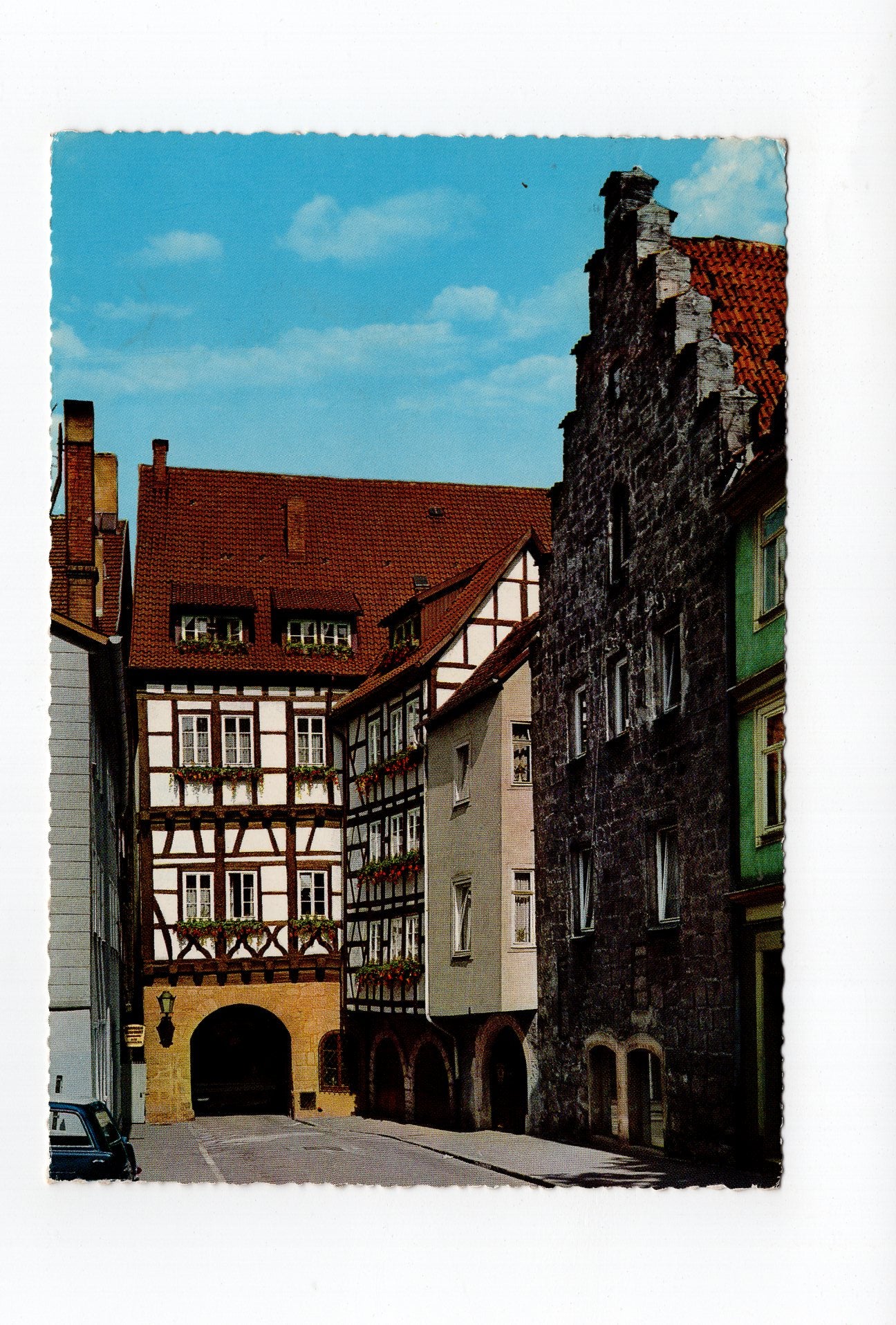 Ansichtskarte Coburg / Neugasse mit Rückseite des Münzmeisterhauses