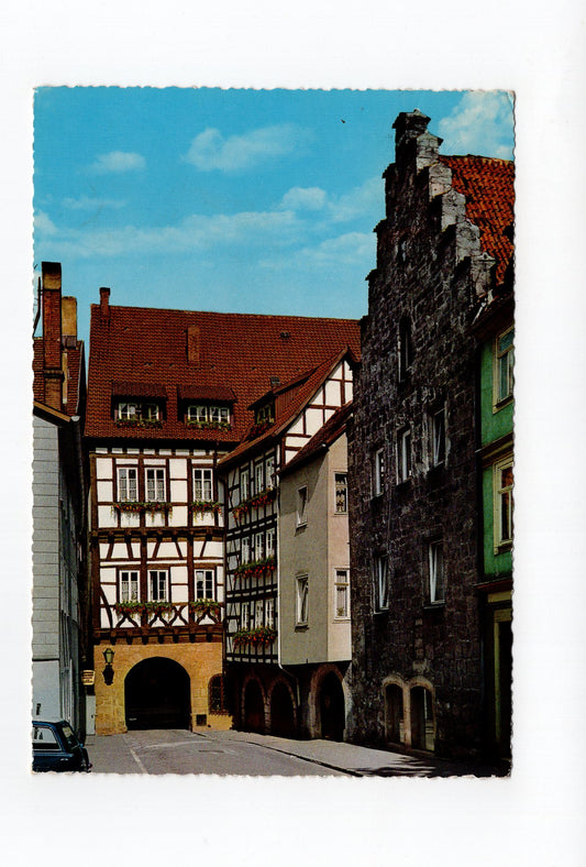 Ansichtskarte Coburg / Neugasse mit Rückseite des Münzmeisterhauses