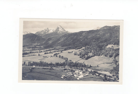 Ansichtskarte Blick von der Kasteiner Wand auf Bischofswiesen mit Watzmann