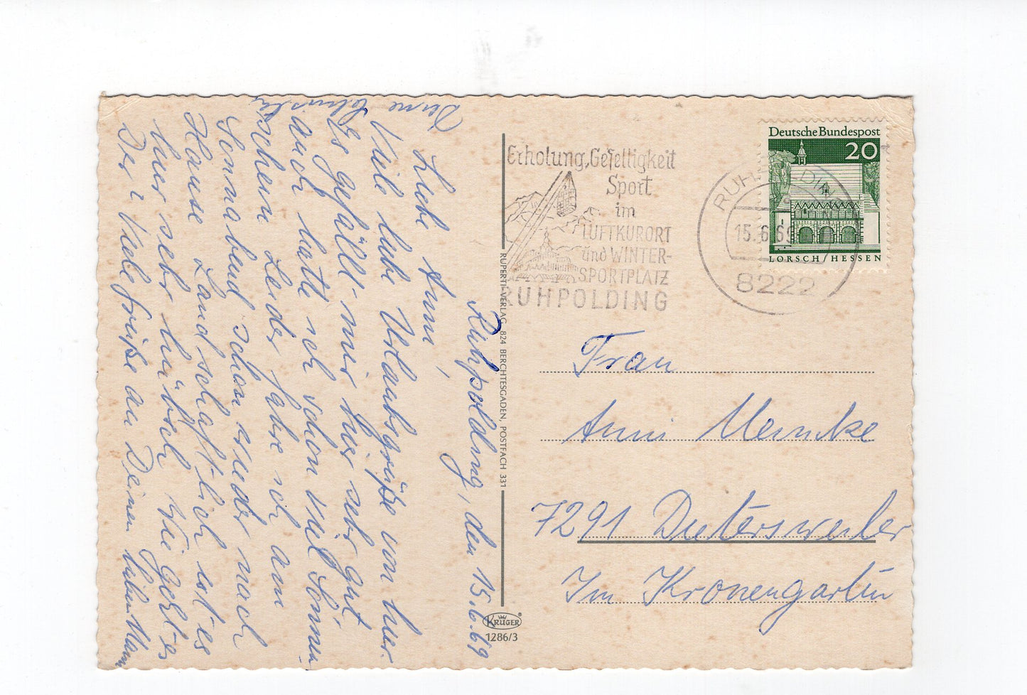 Ansichtskarte Ruhpolding / Dorfplatz / Rauschberg +++