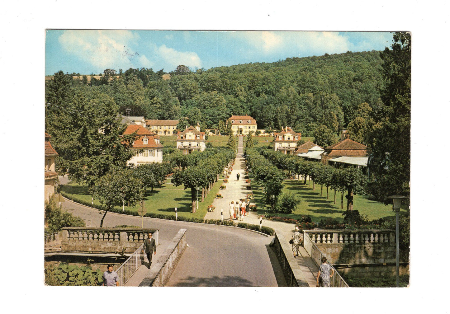 Ansichtskarte Bad Brückenau / Blick von der Sinnbrücke zum Fürstenhof