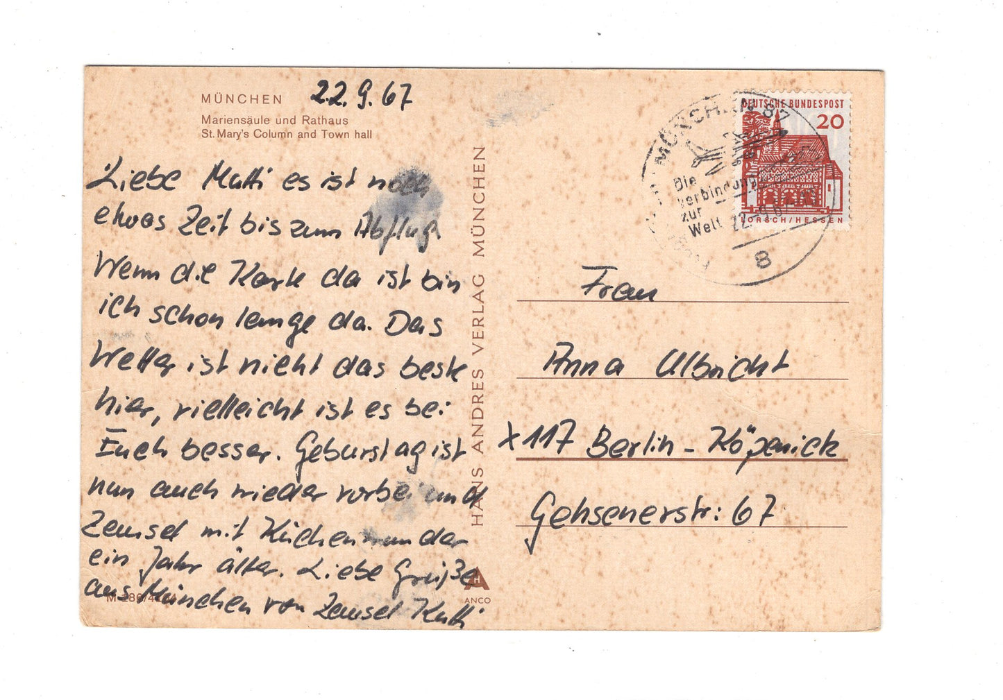 Ansichtskarte München / Mariensäule und Rathaus / G1-53