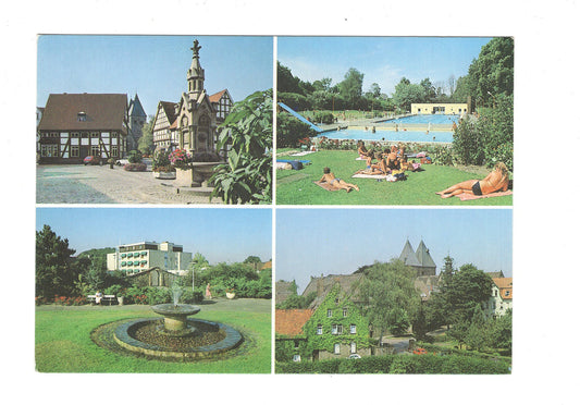Ansichtskarte Obernkirchen / Marktplatz / Freibad +++ / H1-66