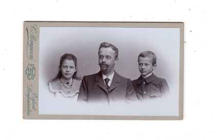 Fotografie Feiner Herr mit Kindern - Erfurt / Langensalza 1890er
