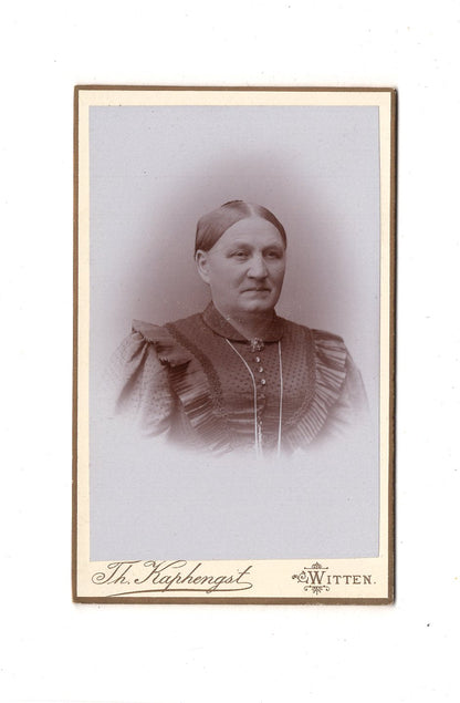 Fotografie Damenportrait - Witten an der Ruhr 1890er / CDV C1-16