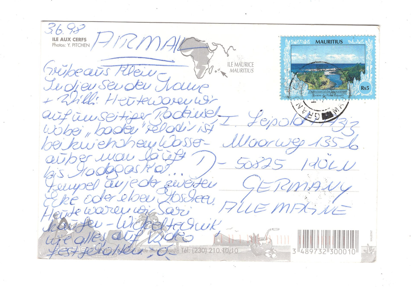 Ansichtskarte Ile aux Cerfs / Mauritius