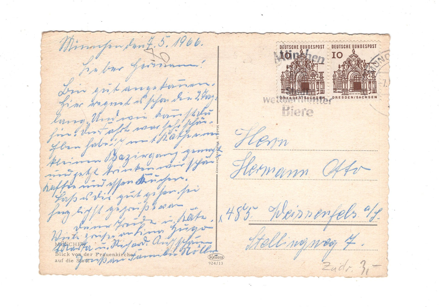 Ansichtskarte München / Blick von der Frauenkirche auf die Stadt / G1-53