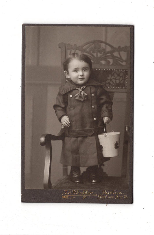 Fotografie Niedlicher kleiner Junge - Görlitz um 1910 / CDV M1-19