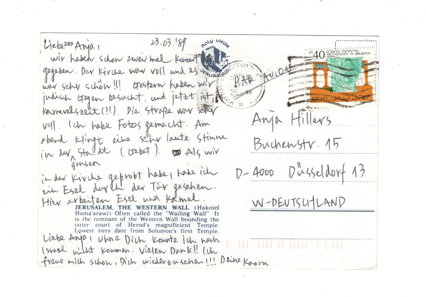 Ansichtskarte The Western Wall / Jerusalem / Israel