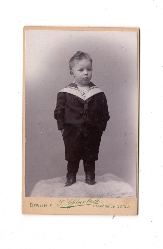Fotografie Niedlicher kleiner Junge - Berlin 1890er / CDV M1-19