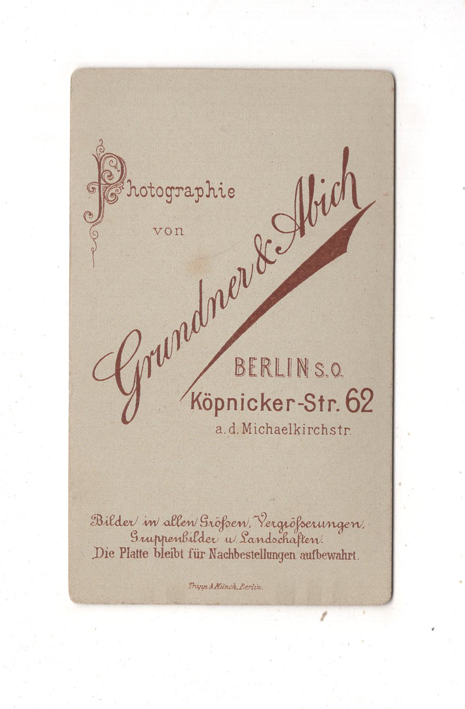 Fotografie Feines junges Mädchen - Berlin um 1890 / CDV E1-31