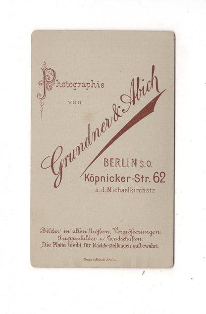 Fotografie Feines junges Mädchen - Berlin um 1890 / CDV E1-31