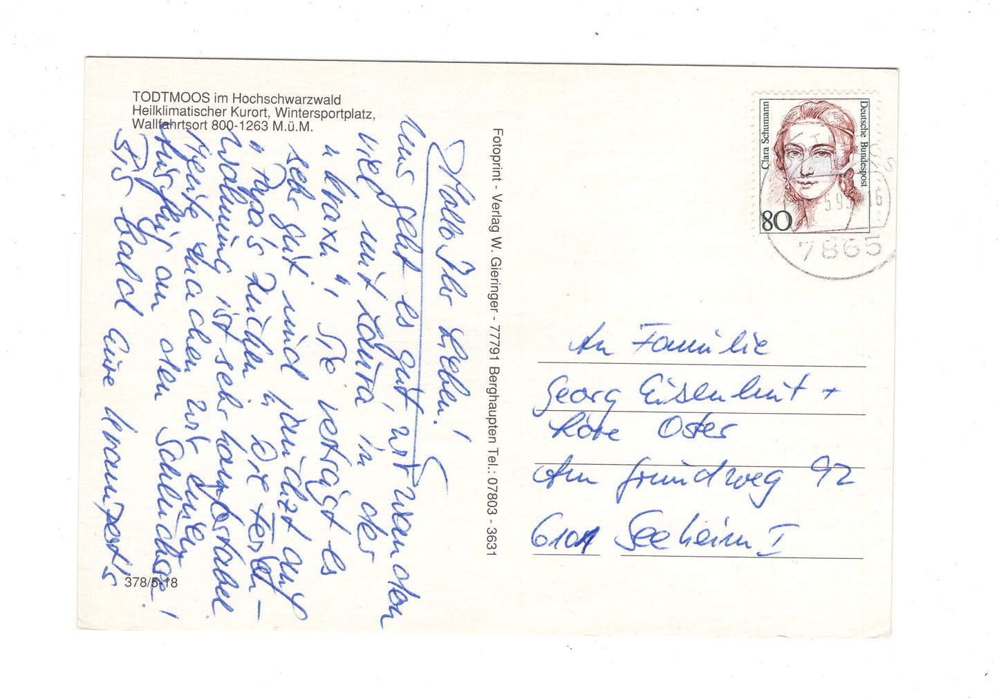 Ansichtskarte Todtmoos im Hochschwarzwald / G1-69