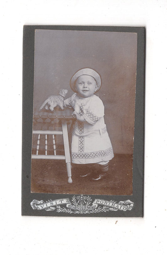 Fotografie Niedlicher kleiner Junge - Neu-Welzow 1910er / CDV M1-19