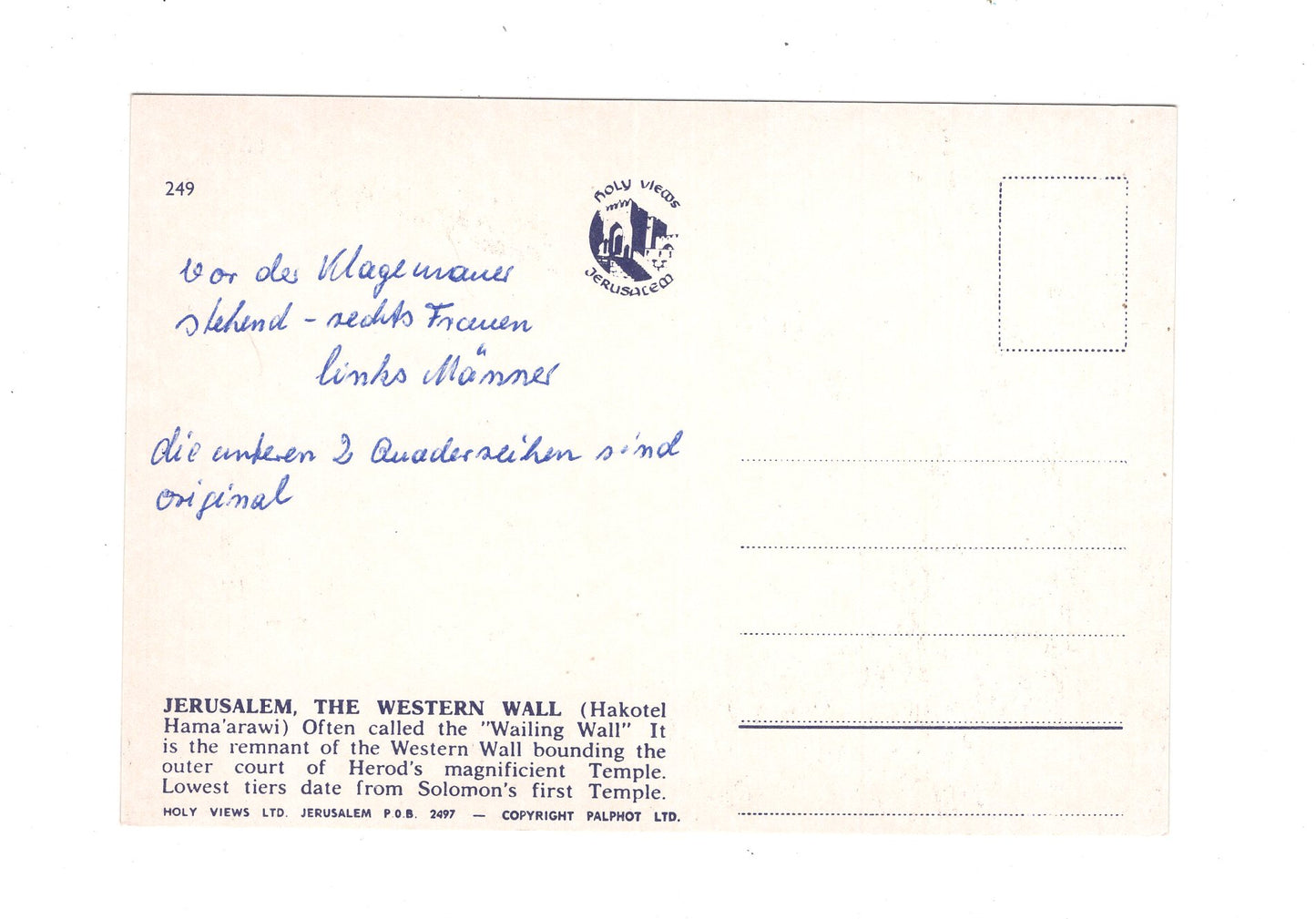 Ansichtskarte The Western Wall / Jerusalem / Israel