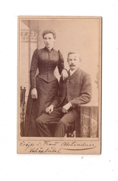 Fotografie Feines Paar / benannt - Berlin 1891 / CDV L1-37