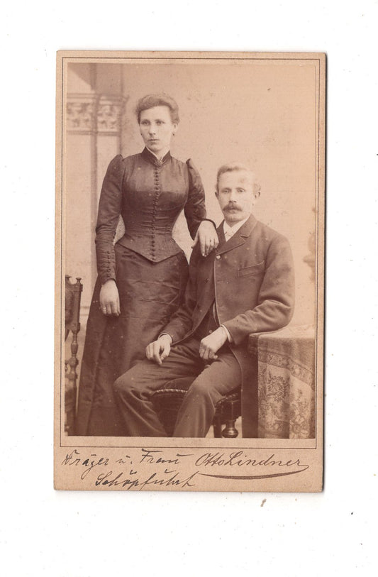 Fotografie Feines Paar / benannt - Berlin 1891 / CDV L1-37