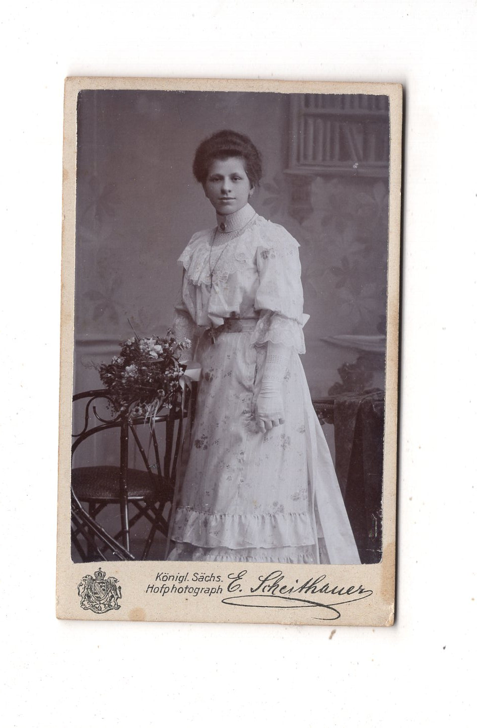 Fotografie Feines junges Mädchen - Zwickau / Wilkau 1890er / CDV E1-31